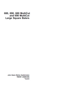 John Deere Large Square Balers 680, 690, 680 Multicut Technical Manual TM4581 PDF