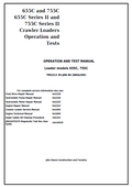 John Deere Loader models 655C, 755C Operation and Test Manual TM2313 PDF 