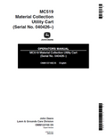 John Deere MC519 Material Collection Utility Cart Operator Manual OMM122166 PDF