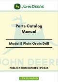 John Deere Model B Plain Grain Drill Parts Catalogue Manual PC246 PDF 