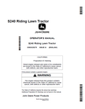 John Deere S240 Riding Lawn Tractor Operator Manual OMGX25279 PDF 