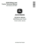 John Deere S240 Riding Lawn Tractor Technical Manual TM134619 PDF