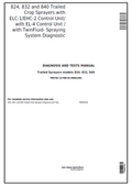 John Deere Trailed Sprayers models 824, 832, 840 Diagnosis and Test Manual TM4782 PDF