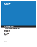 KOBELCO 215SR ACERA TIER 3 CRAWLER EXCAVATOR SERVICE MANUAL PDF