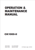 KOBELCO CK1000-II CRAWLER CRANE OPERATION AND MAINTENANCE MANUAL PDF