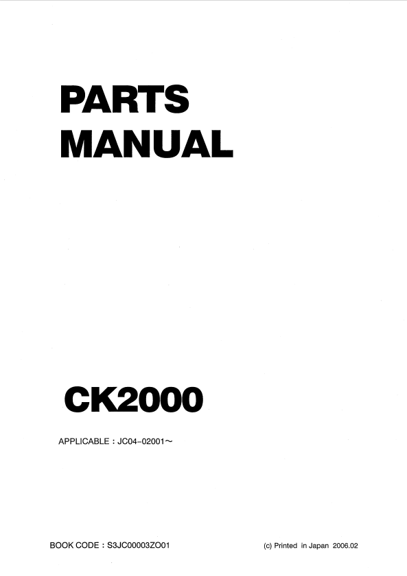 KOBELCO CK2000-1F CRANE PARTS MANUAL PDF