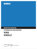 KOBELCO K905, K905LC HYDRAULIC EXCAVATOR SERVICE MANUAL PDF