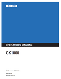 KOBELCO MACHINE CRANE CK1000 OPERATORS MANUAL