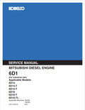 KOBELCO MITSUBISHI 6D1 DIESEL ENGINE SERVICE MANUAL PDF