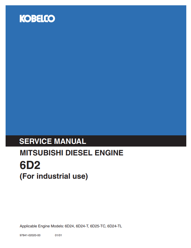 KOBELCO MITSUBISHI 6D2 DIESEL ENGINE SHOP MANUAL PDF