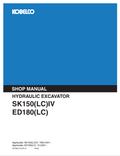 KOBELCO SK150LC IV, ED180LC HYDRAULIC EXCAVATOR SHOP MANUAL PDF