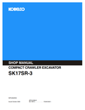 KOBELCO SK17SR-3 COMPACT CRAWLER EXCAVATOR SHOP MANUAL PDF