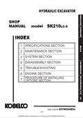 KOBELCO SK210LC-9 HYDRAULIC EXCAVATOR SHOP MANUAL PDF