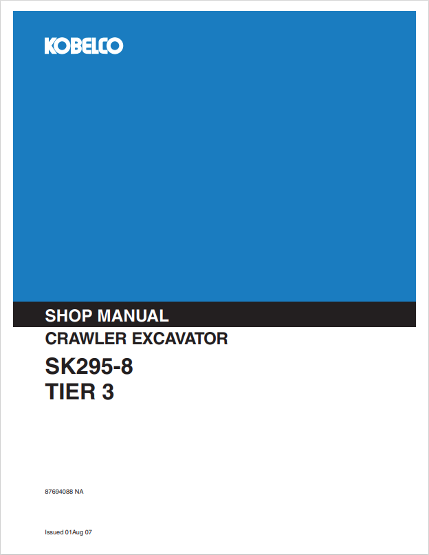 KOBELCO SK295-8 T3 CRAWLER EXCAVATOR SHOP MANUAL PDF