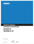 KOBELCO SK400 III, SK400LC III HYDRAULIC EXCAVATOR SERVICE MANUAL PDF