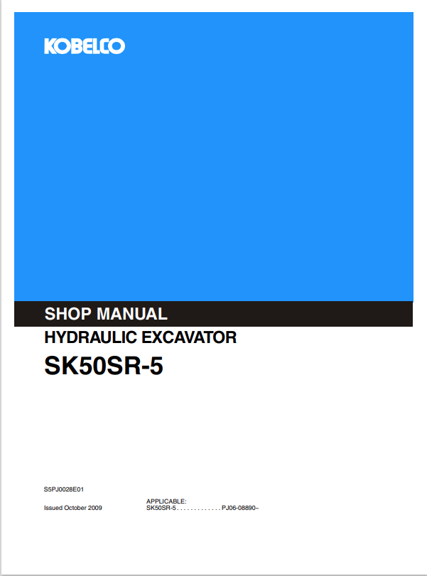 KOBELCO SK50SR-5 HYDRAULIC EXCAVATOR SHOP MANUAL PDF