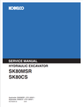 KOBELCO SK80MSR, SK80CS HYDRAULIC EXCAVATOR SERVICE MANUAL PDF