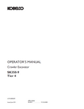 Kobelco Machine Crawler Excavator SK350-9 Tier 4 Operator Manual