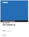 Kobelco Machine Excavator SK115SRDZ-1E Operator Manual PDF