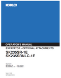 Kobelco Machine Excavator SK235SR-1E SK235SRNLC-1E Operator Manual PDF