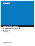 Kobelco Machine Hydraulic Excavator K903 Ii Operator Manual PDF