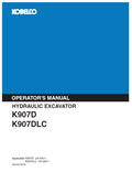 Kobelco Machine Hydraulic Excavator K907D and K907DLC Operator Manual PDF