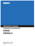 Kobelco Machine Hydraulic Excavator K909A K909ALC Operator Manual PDF