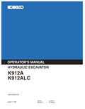 Kobelco Machine Hydraulic Excavator K912A K912ALC Operator Manual PDF