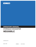 Kobelco Machine Hydraulic Excavator MD200BLC Operator Manual 2 PDF