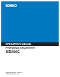 Kobelco Machine Hydraulic Excavator MD200C Operator Manual PDF