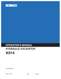 Kobelco Machine Hydraulic Excavator MK914 Operator Manual PDF
