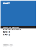Kobelco Machine Hydraulic Excavator SK013,SK015 Operator Manual PDF