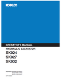 Kobelco Machine Hydraulic Excavator SK024,SK027,SK032 Operator Manual PDF
