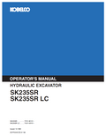 Kobelco Machine Hydraulic Excavator SK235SR, SK235SRLC (S2YF03401ZE01) Operator Manual PDF