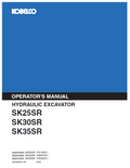 Kobelco Machine Hydraulic Excavator SK25SR,SK30SR,SK35SR-2 Operator Manual PDF