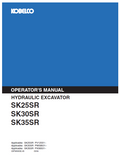 Kobelco Machine Hydraulic Excavator SK25SR,SK30SR,SK35SR Operator Manual PDF