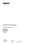 Kobelco Machine Hydraulic Excavator SK260-9,SK295-9 TIER 4 Operator Manual PDF