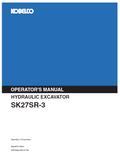 Kobelco Machine Hydraulic Excavator SK27SR-3 Operator Manual PDF