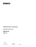Kobelco Machine Hydraulic Excavator SK350-9L TIER 3 Operator Manual PDF