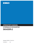 Kobelco Machine Hydraulic Excavator SK45SR-2 Operator Manual PDF
