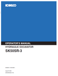 Kobelco Machine Hydraulic Excavator SK50SR-3 Operator Manual PDF