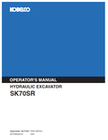 Kobelco Machine Hydraulic Excavator SK70SR Operator Manual PDF
