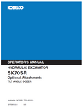 Kobelco Machine Hydraulic Excavator SK70SR Optional Attachments Tilt Angle Dozer Operator Manual PDF