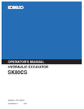 Kobelco Machine Hydraulic Excavator SK80CS-1E Operator Manual PDF