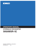 Kobelco Machine Hydraulic Excavator SK80MSR-1E Operator Manual PDF