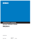 Kobelco Machine Rough Terrain Crane RK250-II Operator Manual PDF
