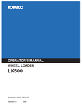 Kobelco Machine Wheel Loader LK500 Operator Manual PDF