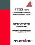 MUSTANG 170Z, NXT2 COMPACT EXCAVATOR OPERATOR MANUAL 50940308 - PDF