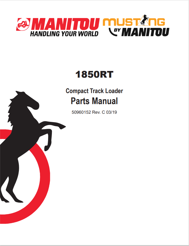 MUSTANG 1850RT COMPACT TRACK LOADER PARTS MANUAL 50960152 - PDF