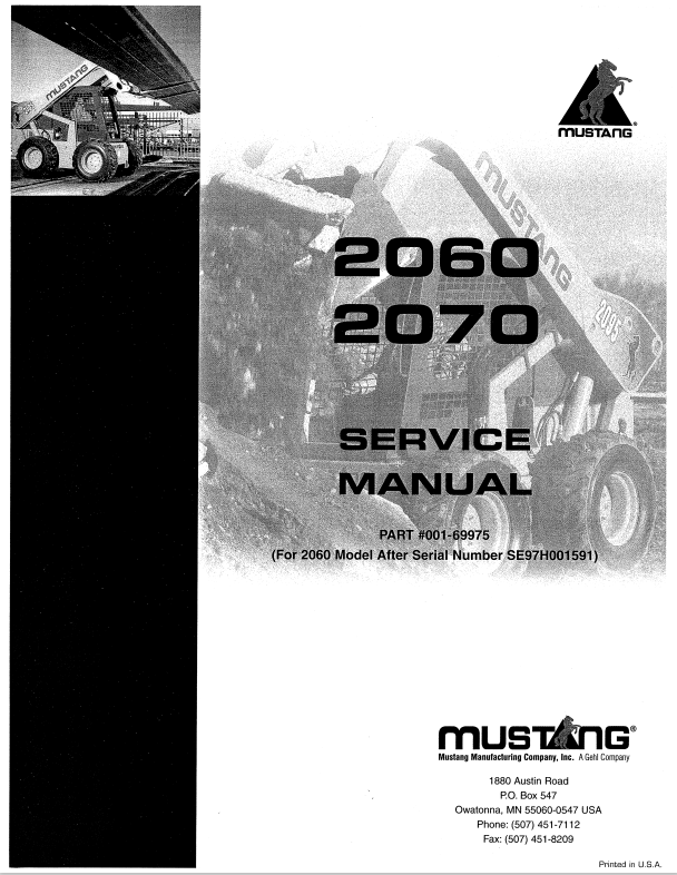 MUSTANG 2060, 2070 SERVICE MANUAL 001-69975 - PDF